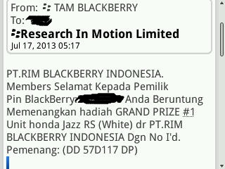 Hati-hati Penipuan Lewat Pesan Pin BlackBerry Messenger Hati-hati Penipuan Lewat Pesan Pin BlackBerry Messenger