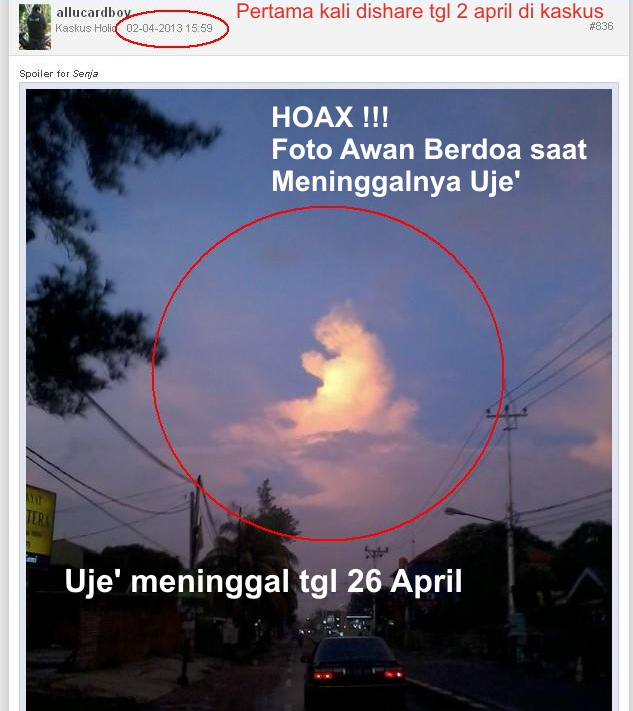 Hoax!!! Awan Berdoa Saat Meninggalnya Ust. Uje Hoax!!! Awan Berdoa Saat Meninggalnya Ust. Uje