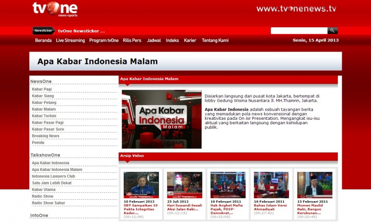 Teguran KPI Untuk 4 Program Berita TV One, Masalah Independensi atau Kebandelan Redaksi? Teguran KPI Untuk 4 Program Berita TV One, Masalah Independensi atau Kebandelan Redaksi?