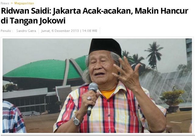 Karena Jokowi, Ridwan Saidi "Ditembaki": Di Mana Keadaban Demokrasi? Karena Jokowi, Ridwan Saidi "Ditembaki": Di Mana Keadaban Demokrasi?