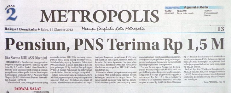 RUU ASN: Benarkah Pesangon Pensiun PNS 1,5 Milyar? RUU ASN: Benarkah Pesangon Pensiun PNS 1,5 Milyar?