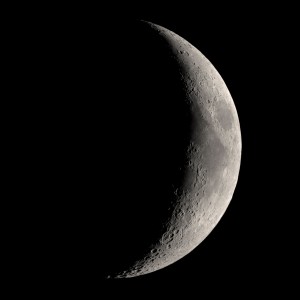 Bulan sabit di langit taman kota Bulan sabit di langit taman kota