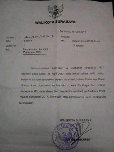Risma Larang Persebaya DU Adalah Berita Bohong Risma Larang Persebaya DU Adalah Berita Bohong