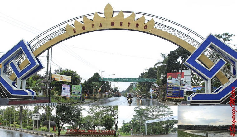 Tenangnya Kota Metro, Kota Kecil di Tengah Lampung Tugu Selamat Datang Kota Metro Lampung
