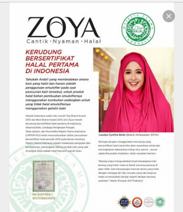 Jilbab Halal Zoya Dan Sertifikasi Mui Why Not Oleh Tubagus Encep