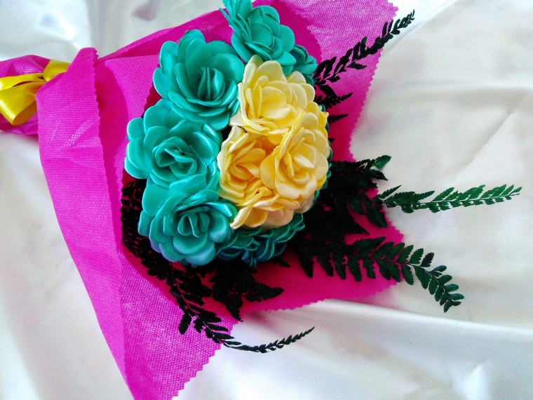 Pola Bunga Mawar Dari Kain Flanel Pigura Pola Bunga Mawar Dari Kain Flanel Pigura