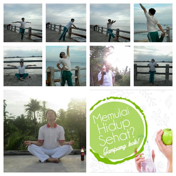Saya Merasa Sehat dan Bugar bila berolahraga. Tanpa alas kaki, membentangkan kedua tangan sembari menghirup udara segar, rasakan kesejukan dan kenikmatan yang menjalar ke seluruh tubuh (foto dok pri).
