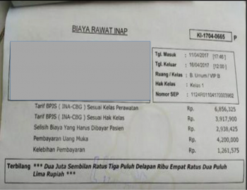 Sesuai Peraturan Rs Tak Bisa Beri Rincian Tambahan Biaya