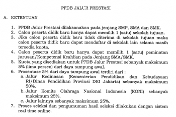 syarat masuk sekolah jalur prestasi | kepingin sekolah