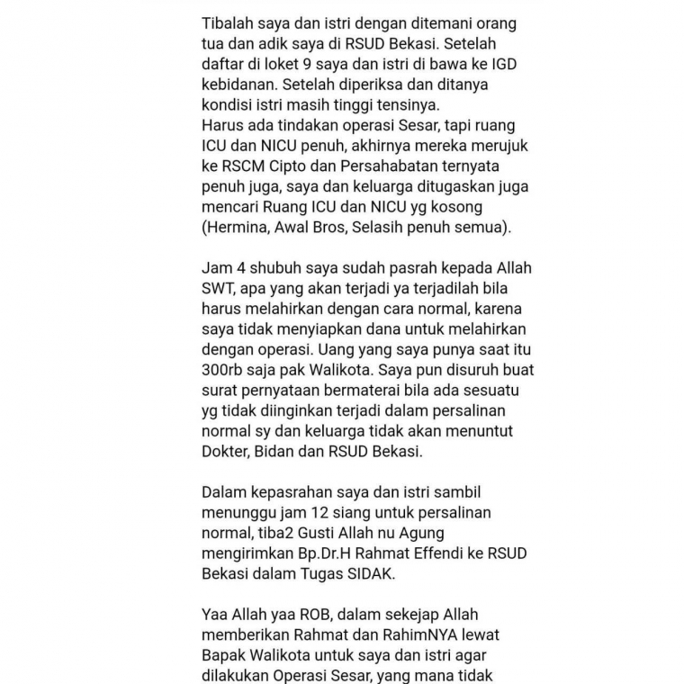 Surat Untuk Wali Kota Bekasi Dr Rahmat Effendi Kompasiana Com