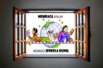 Gambar Poster Membaca Adalah Membuka Jendela Dunia