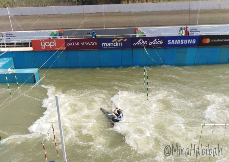 Suka Duka Nonton Laga Atlet Kano Asian Games 2018 di Bendungan Rentang Majalengka