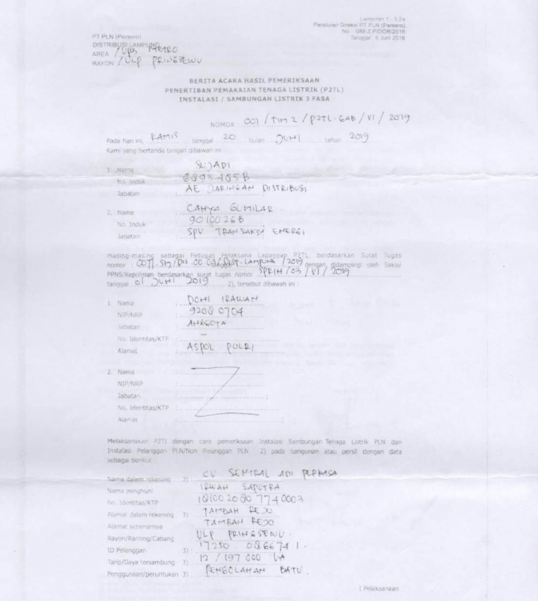 Salah Satu Kondisi Lapangan Pln Perusahaan Bersetifikat Iso