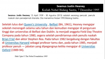 Kuliah Nobel 26 Bidang Sastra Seamus Justin Heaney 1995 Kuliah Nobel 26 Bidang Sastra Seamus Justin Heaney 1995