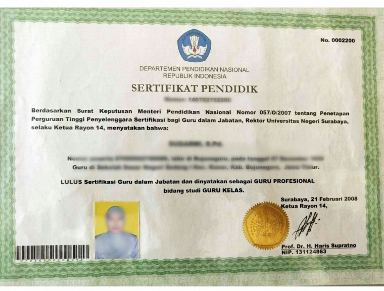 Contoh Nomor Sertifikasi Guru Guru Paud Contoh Nomor Sertifikasi Guru Guru Paud