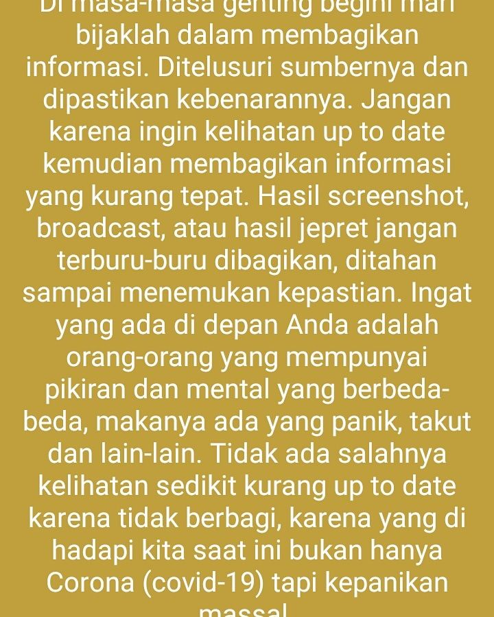 Surat Kepada Kawan Mengenai Pembeli Yang Bijak Surat Cinta untuk Netizen +62 terkait Virus Corona dan Kepanikan yang