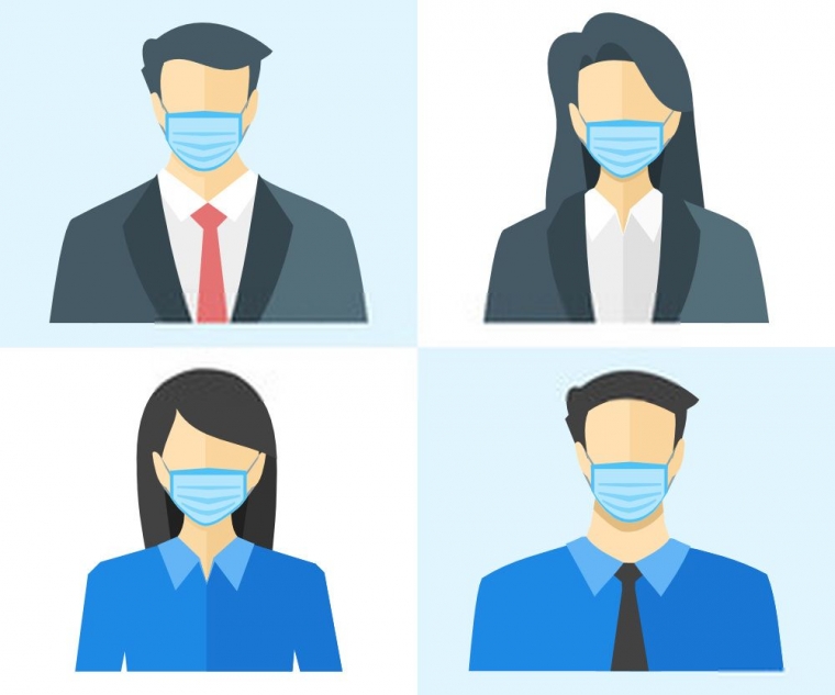 Gambar Kartun Pakai Masker  Png Anti Smog Wearing Mask 