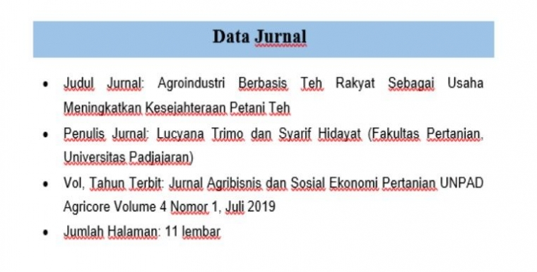 Critical Review Jurnal Agroindustri Berbasis Teh Rakyat