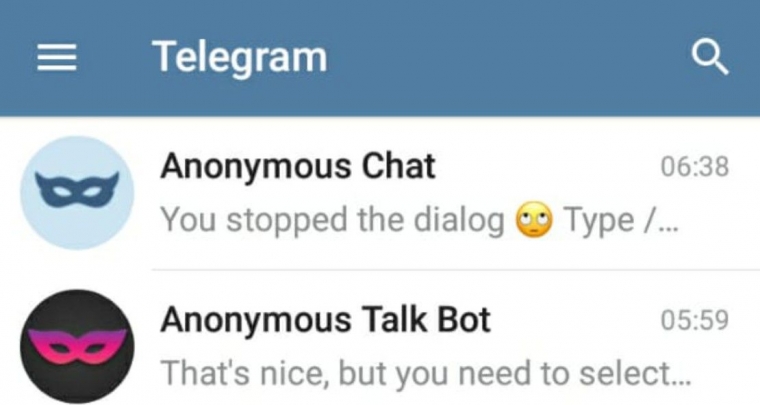 cara anonymous chat telegram bot yang