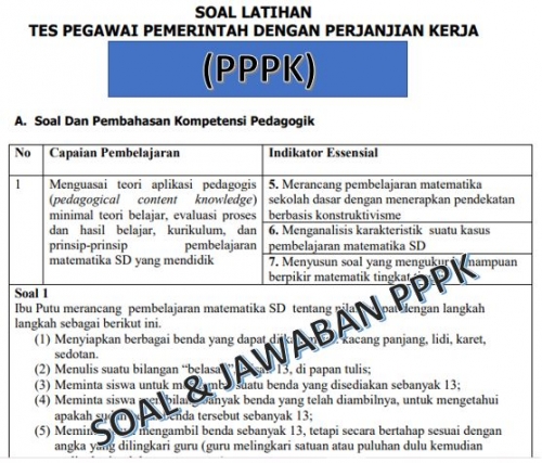 Soal PPPK dan Pembahasannya Tahun 2021 - Kompasiana.com