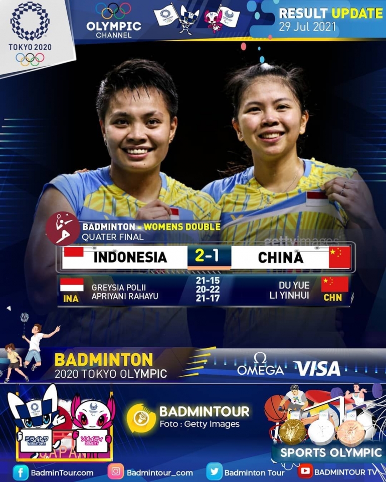Olimpiade Tokyo 2020 Rekor Baru Greysia Polii dan Apriyani Rahayu