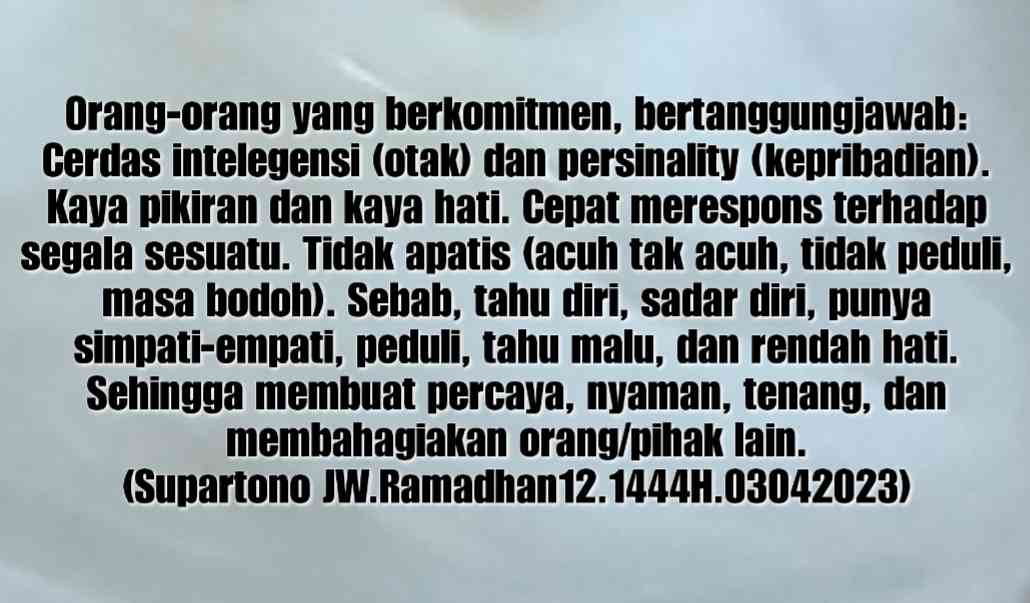 (12) Bila Komitmen, Merespons dan Tidak Apatis