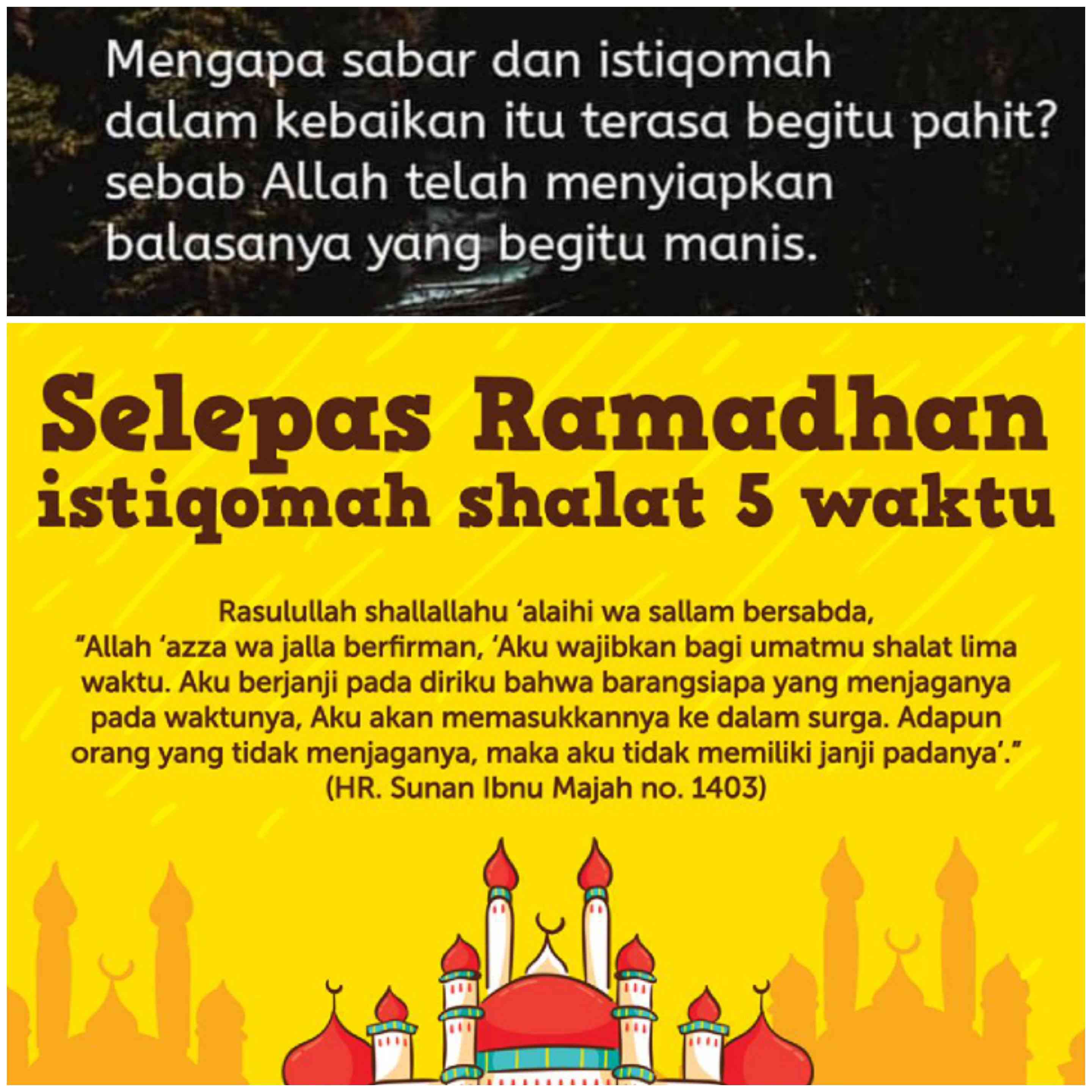 Istiqomah, Sabar dan Solat Tiga Produk Puasa Ramadhan