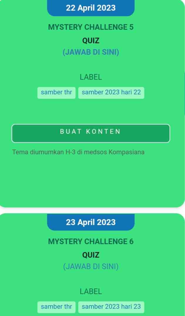 Tantangan Samber Hari ke-22 dan 23 Apa Benar Tetap Harus Buat Konten?