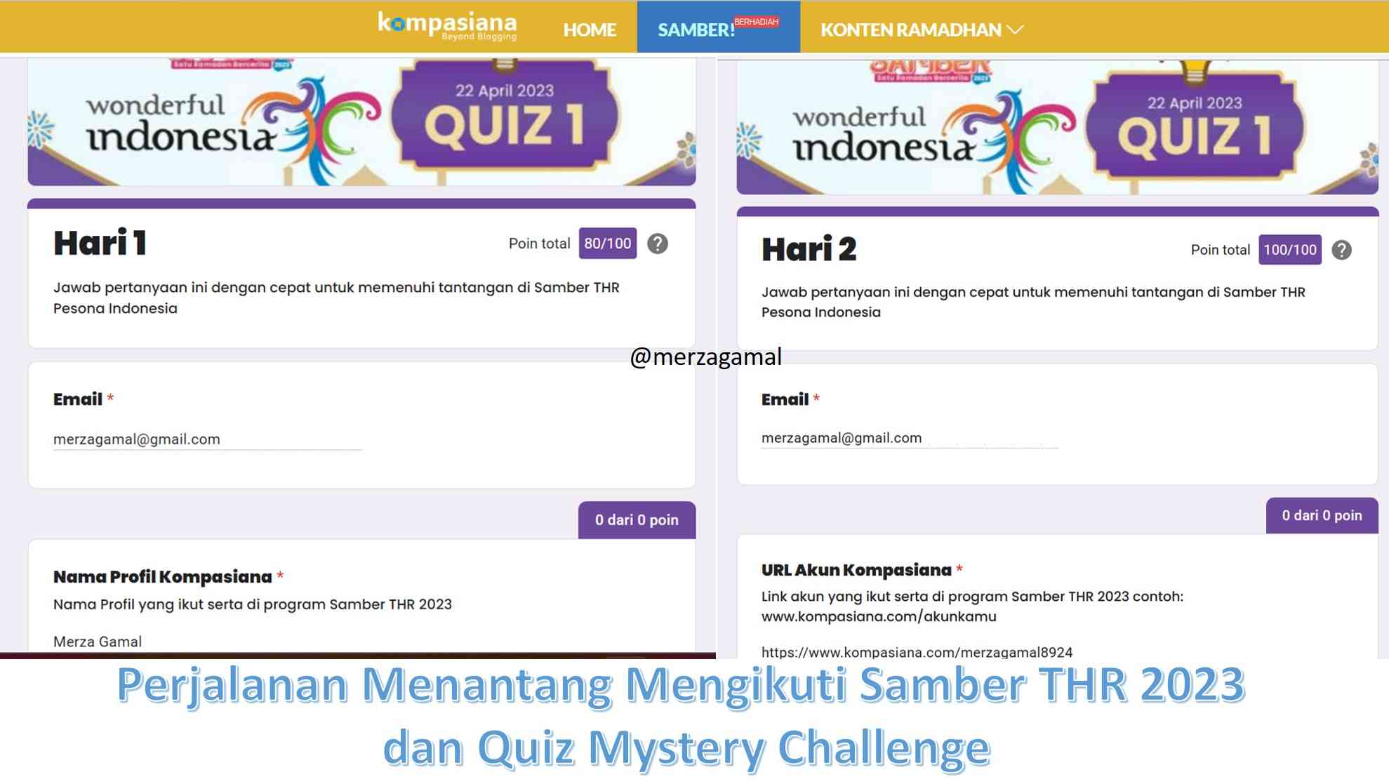 Perjalanan Menantang Mengikuti Sambar THR 2023 dan Quiz Mystery Challenge