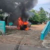 Insiden Mobil Honda HRV di Jalan Manggis Jagakarsa Terbakar di Diduga Kosleting Listrik