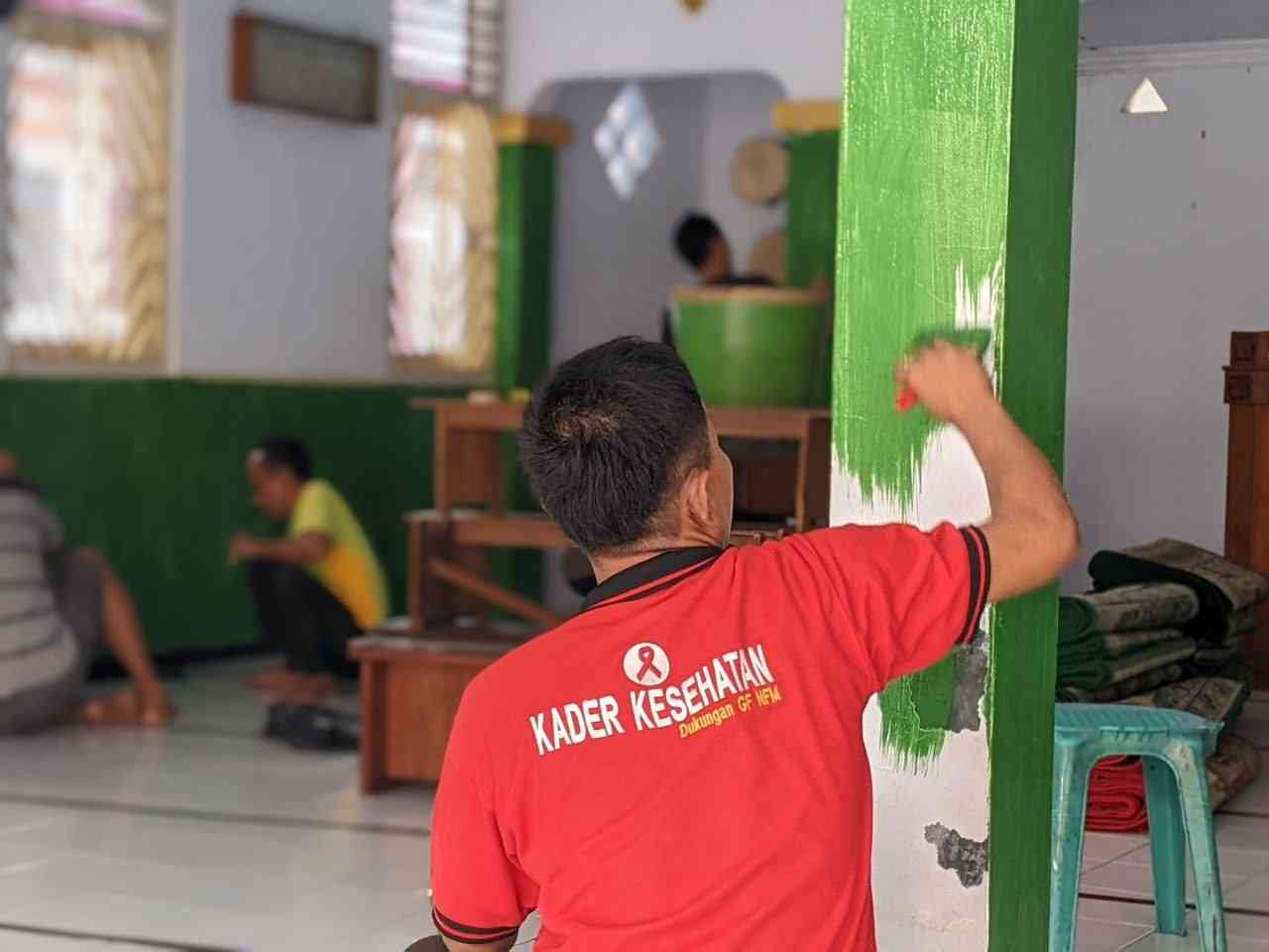 Menuju Ramadhan, Buat Masjid Rutan Pekalongan Lebih Nyaman dengan Cat Baru