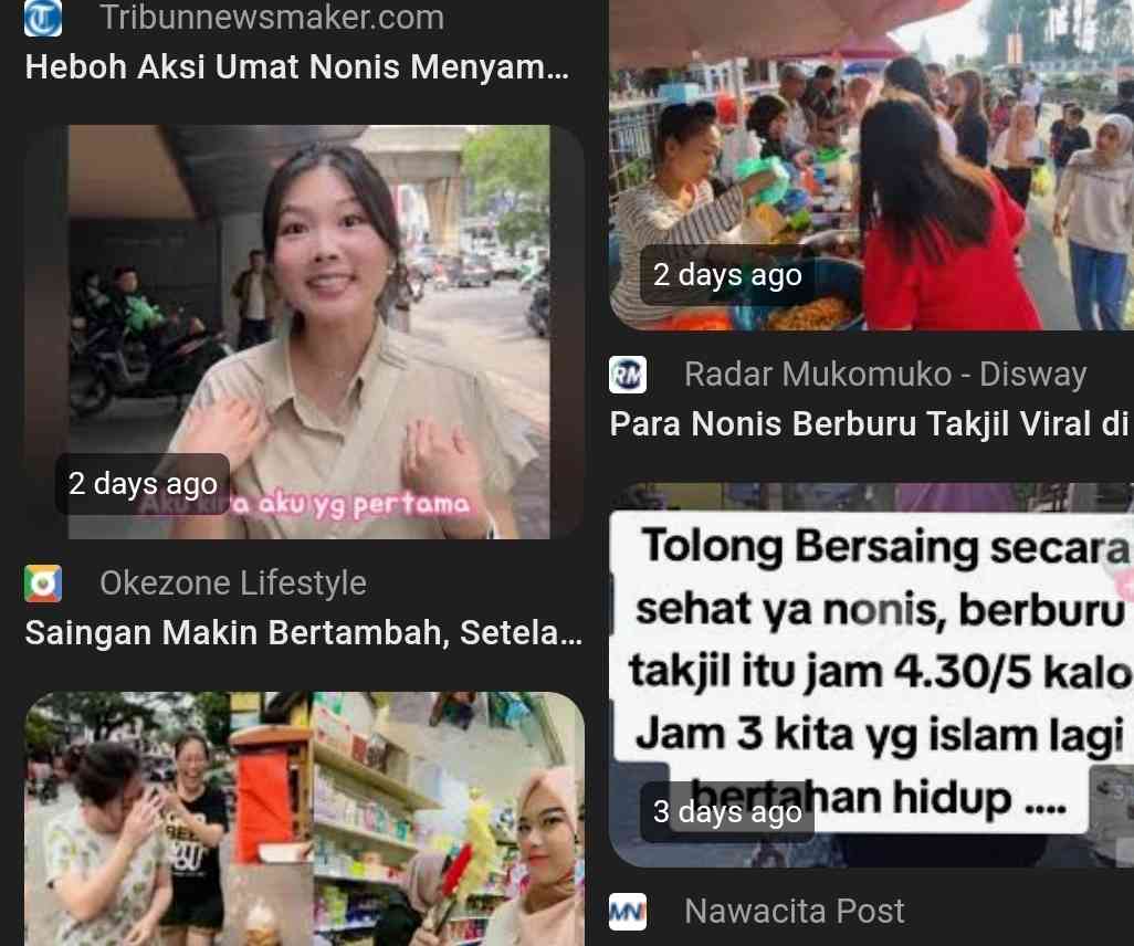 Keberkahan Bulan Ramadan, Nonis Berburu Takjil