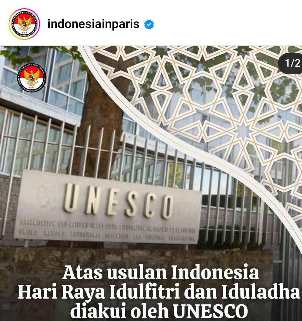 UNESCO Akui Hari Raya Idulfitri dan Iduladha sebagai Hari Besar Keagamaan