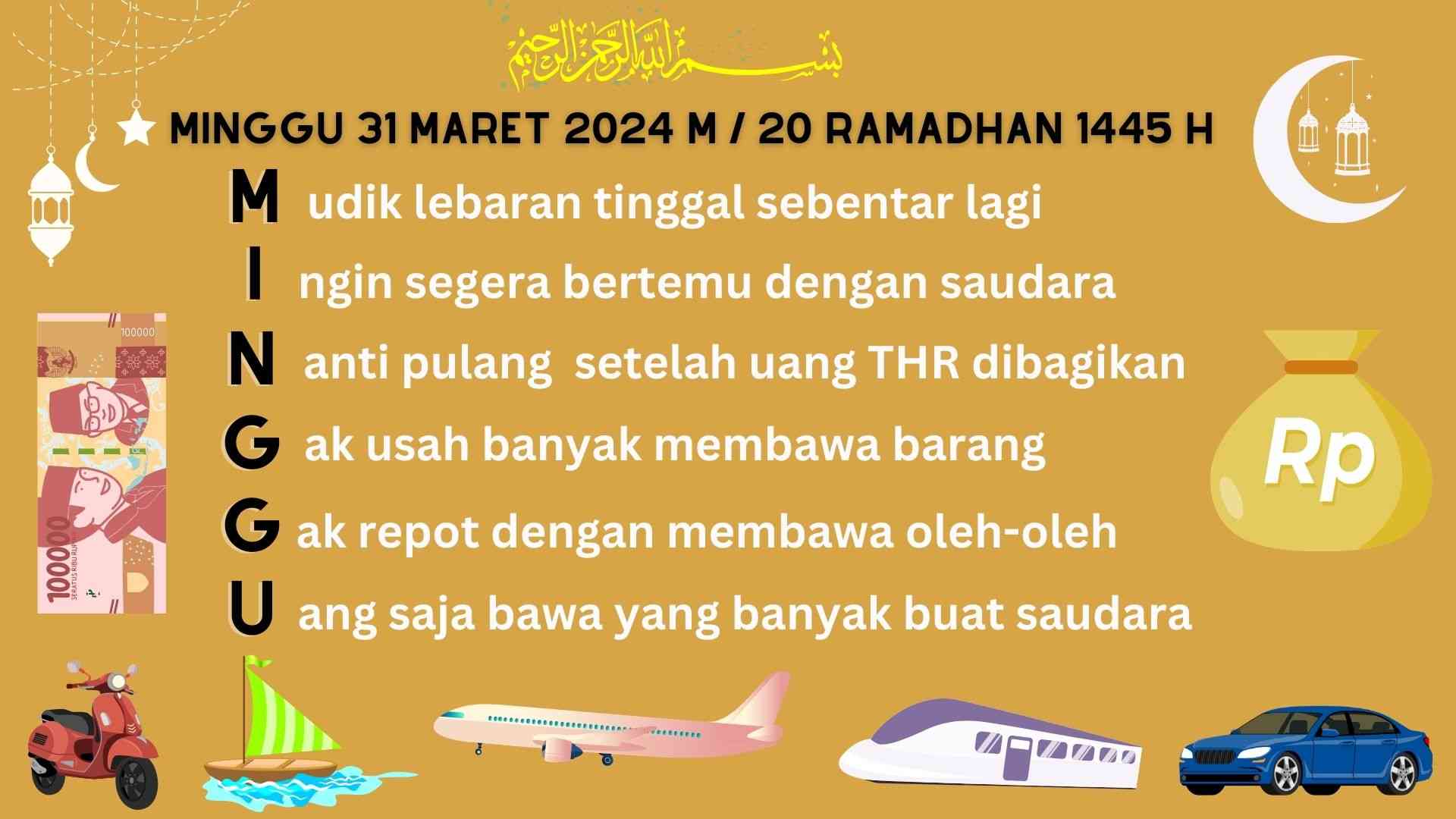 Pantun:  Mudik Lebaran Bulan Ramadhan 1445 H