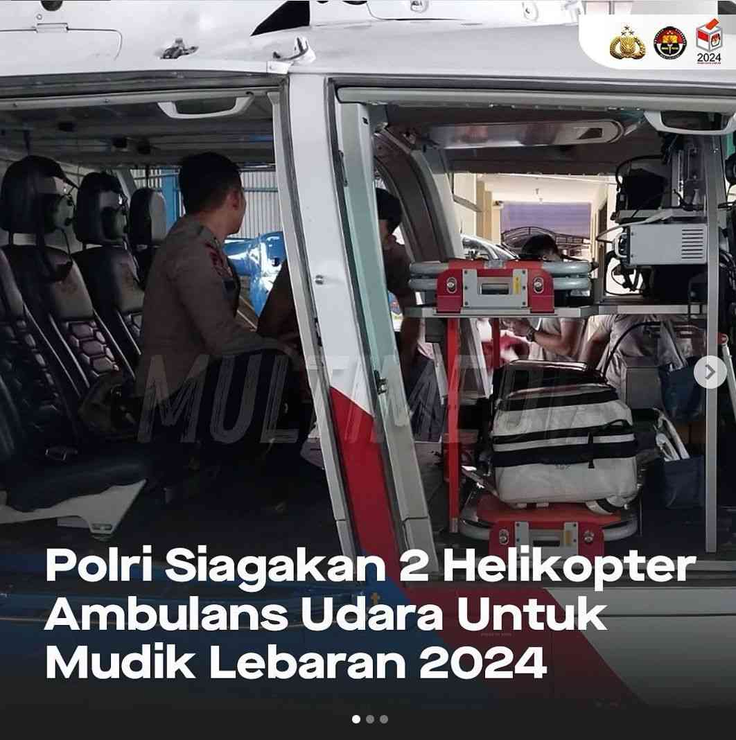 Polri Sediakan 2 Helikopter Ambulans Udara untuk Arus Mudik Lebaran 2024