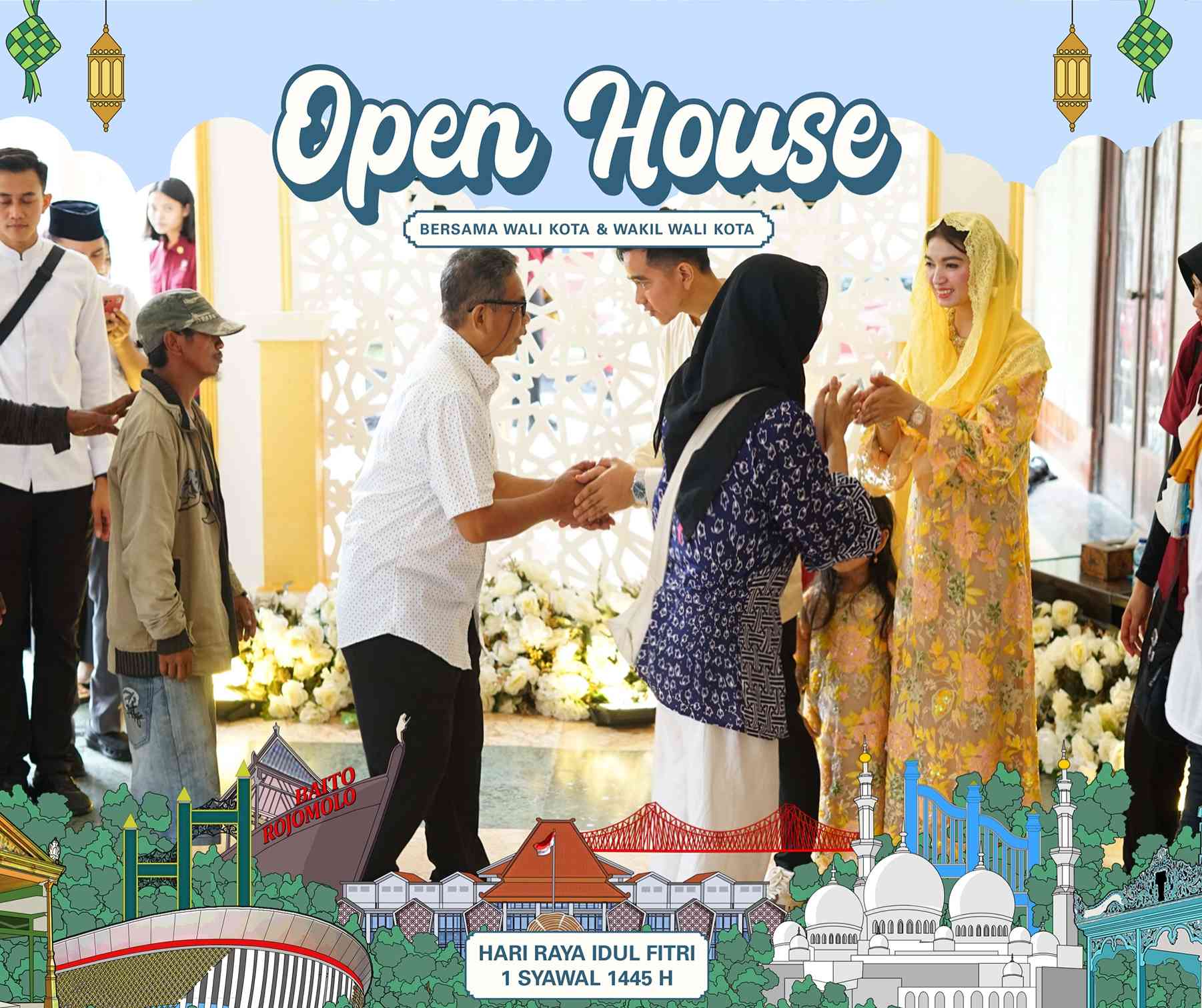 Suasana Open House Wali Kota Solo Gibran Rakabuming Raka di Rumah Dinas Loji Gandrung