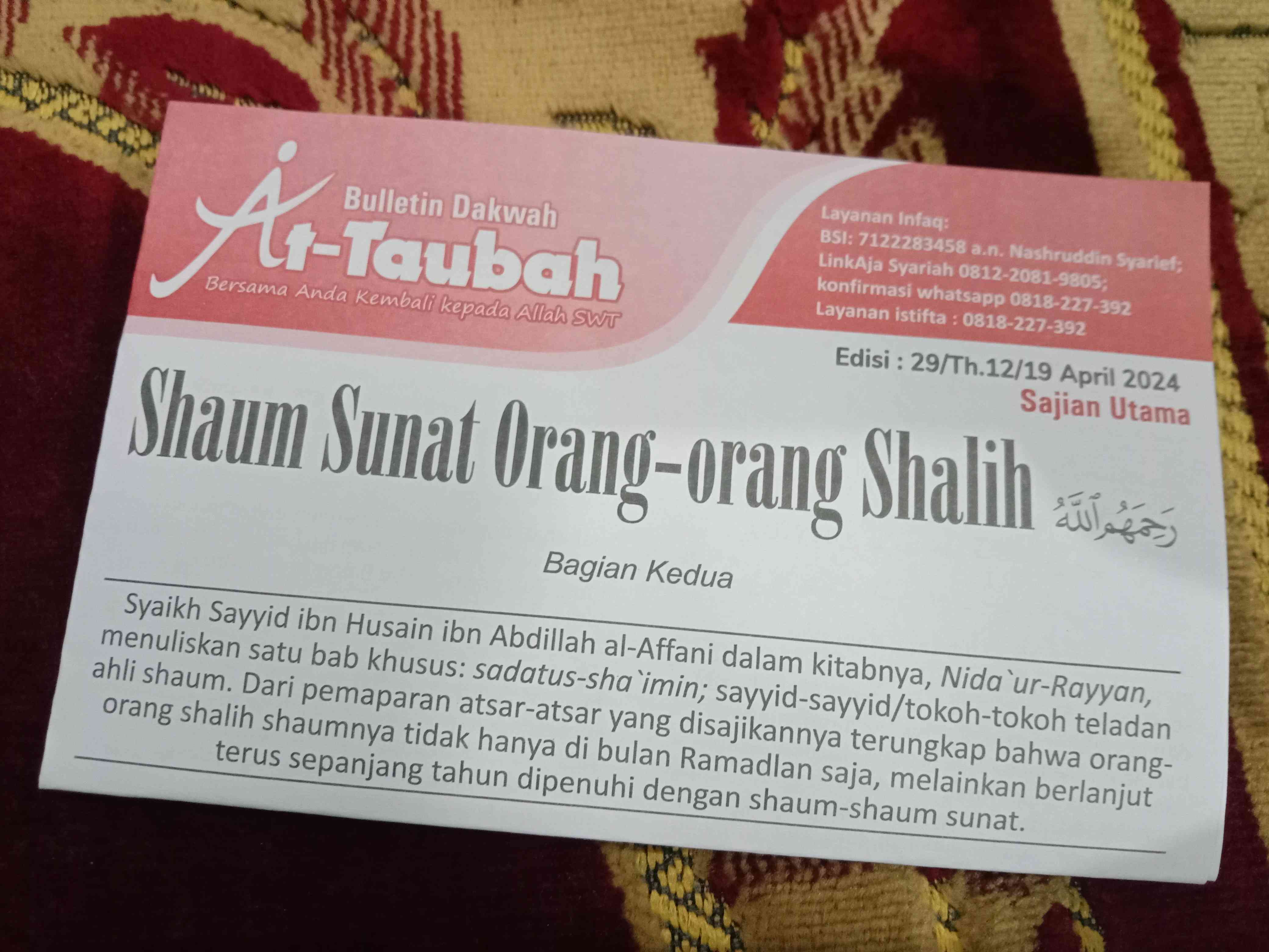 Puasa Sunah Orang-orang yang Shalih