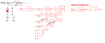 Cara Mudah Mengerjakan Soal Limit Fungsi Aljabar Bentuk Tak Tentu