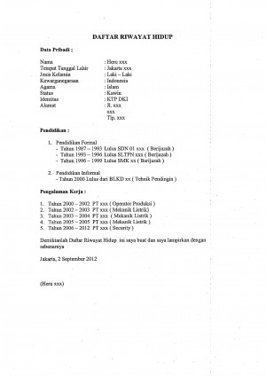 Meng-update Curriculum Vitae (CV) oleh Wienndy Dy 