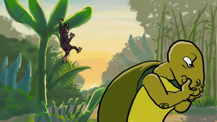 Monyet yang Sombong dan Kura-kura yang Rendah Hati oleh  Monyet yang Sombong dan Kura-kura yang Rendah Hati oleh