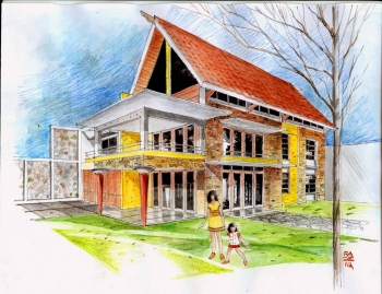 Lukisan Rumah  Sederhana 