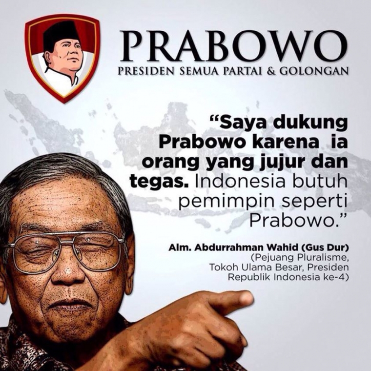 Prabowo Membual Didukung Gus Dur Jadi Presiden 2014 