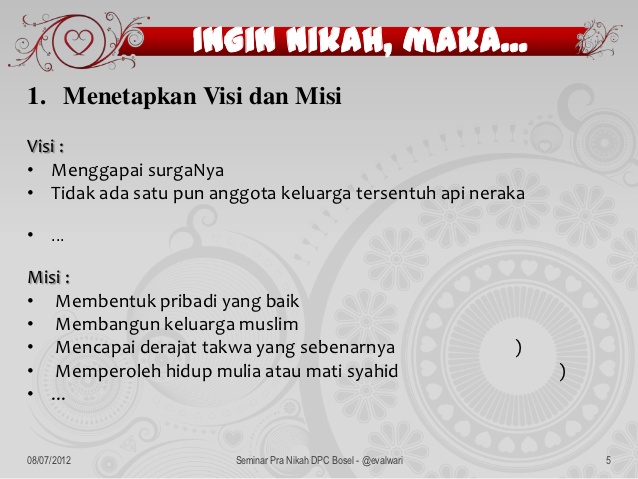Visi Misi Sebuah Pernikahan Halaman 1 Visi Misi Sebuah Pernikahan Halaman 1