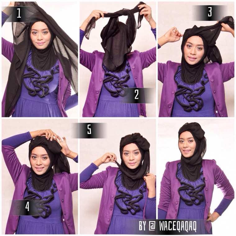15 Cara Memakai Hijab Segi Empat Simple Bacaterusnet