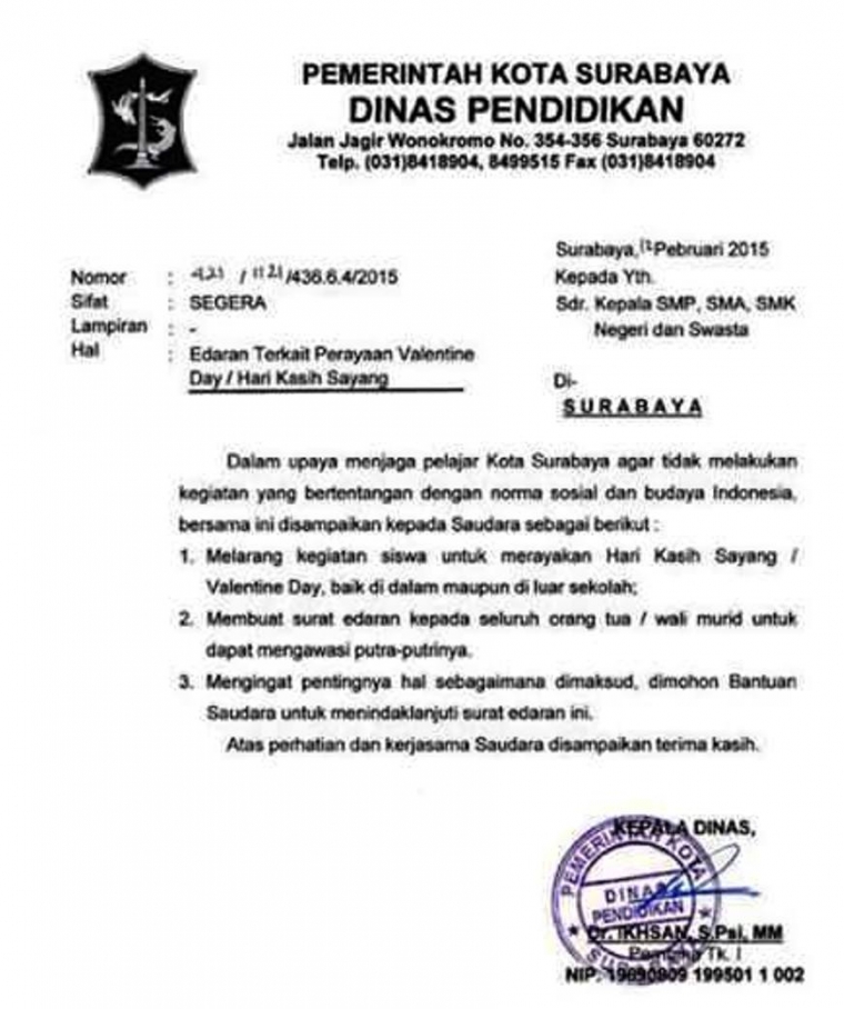 Contoh Surat Dinas Resmi Simak Gambar Berikut